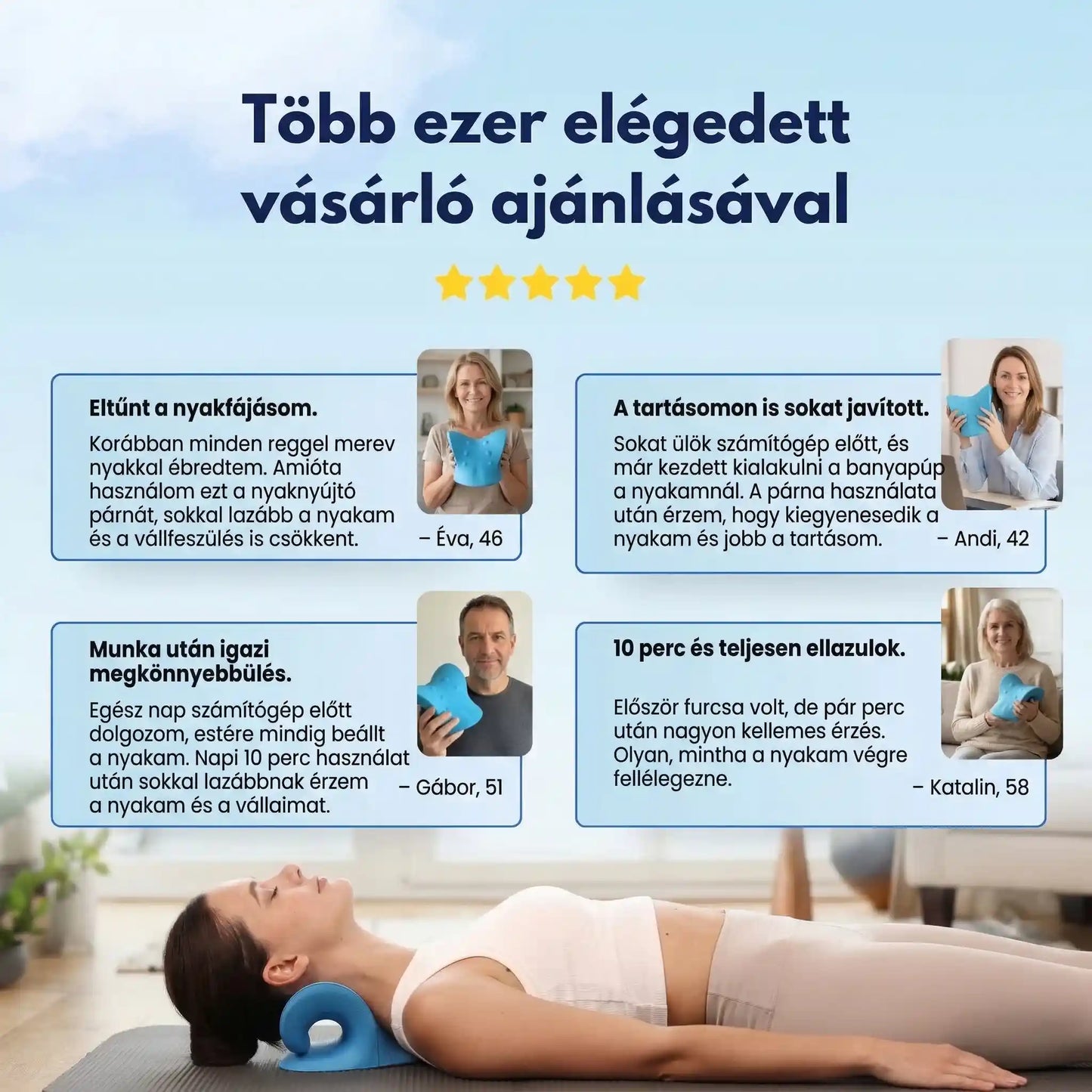 Medivital ErgoFlex™ Nyak- és Gerincnyújtó Tartásjavító Párna