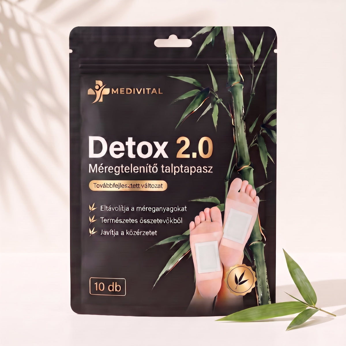 Detox 2.0 csomag világos háttér előtt bambuszlevéllel