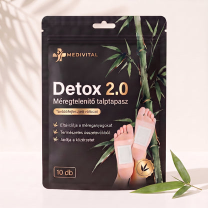 Detox 2.0 csomag világos háttér előtt bambuszlevéllel