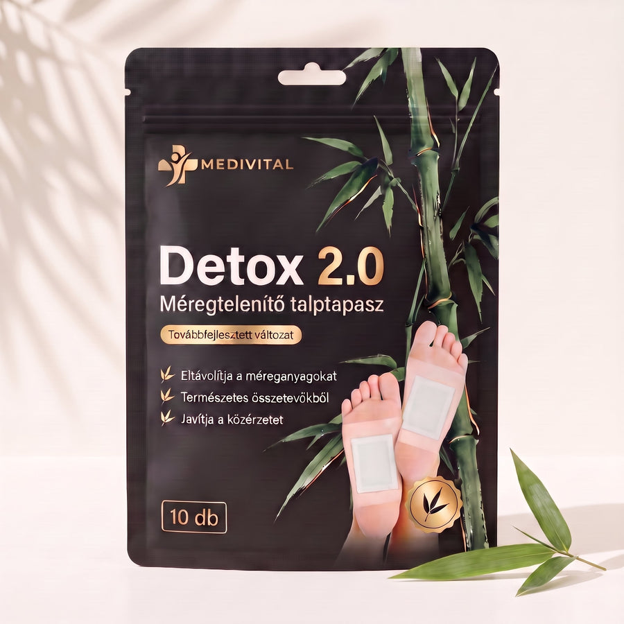 Detox 2.0 csomag világos háttér előtt bambuszlevéllel